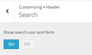 Beginner Customizer Search Header